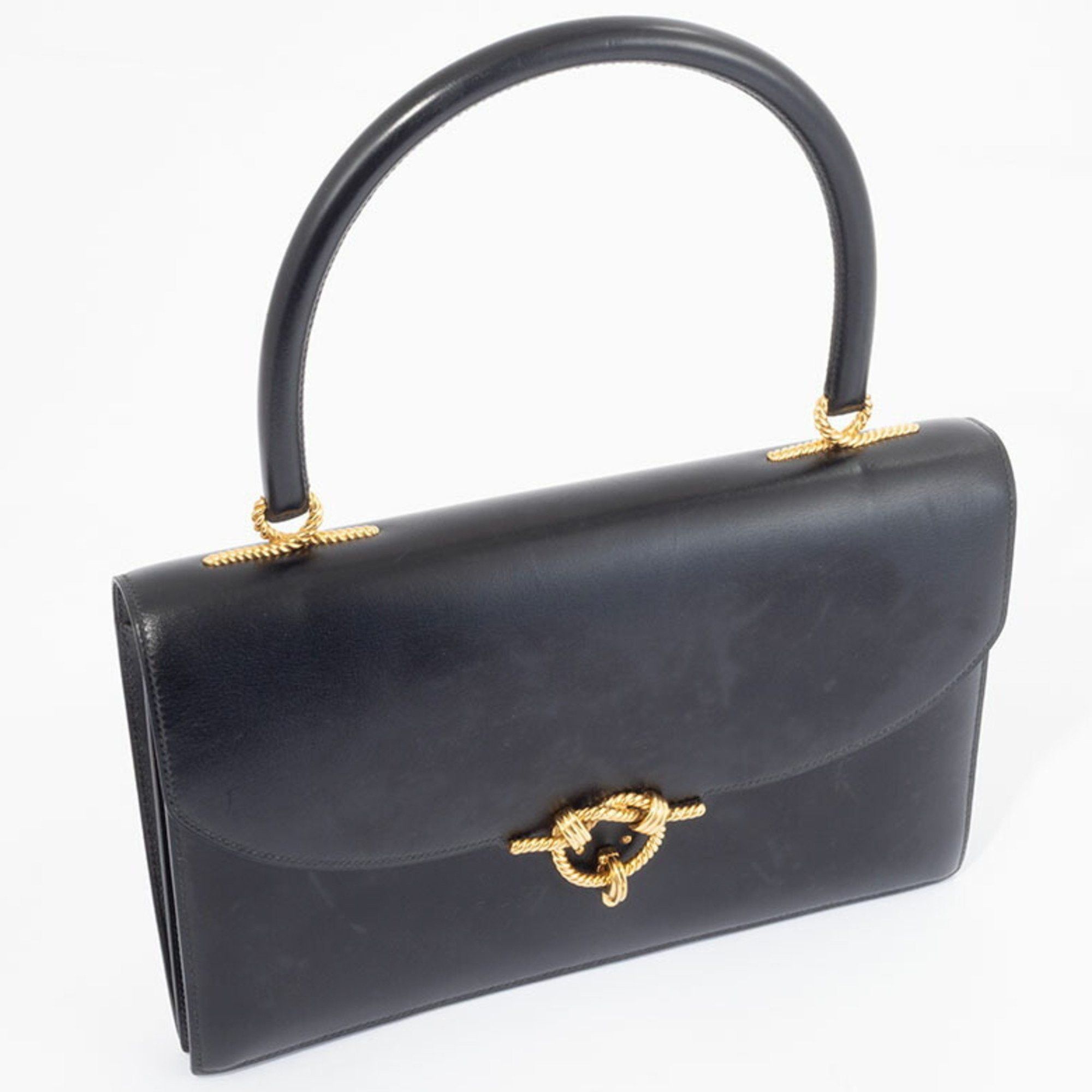 Hermes Hermes Cordrière Handbag Box Calf Black Women's A5 Storage HERMES Size ONE SIZE - 11 Thumbnail