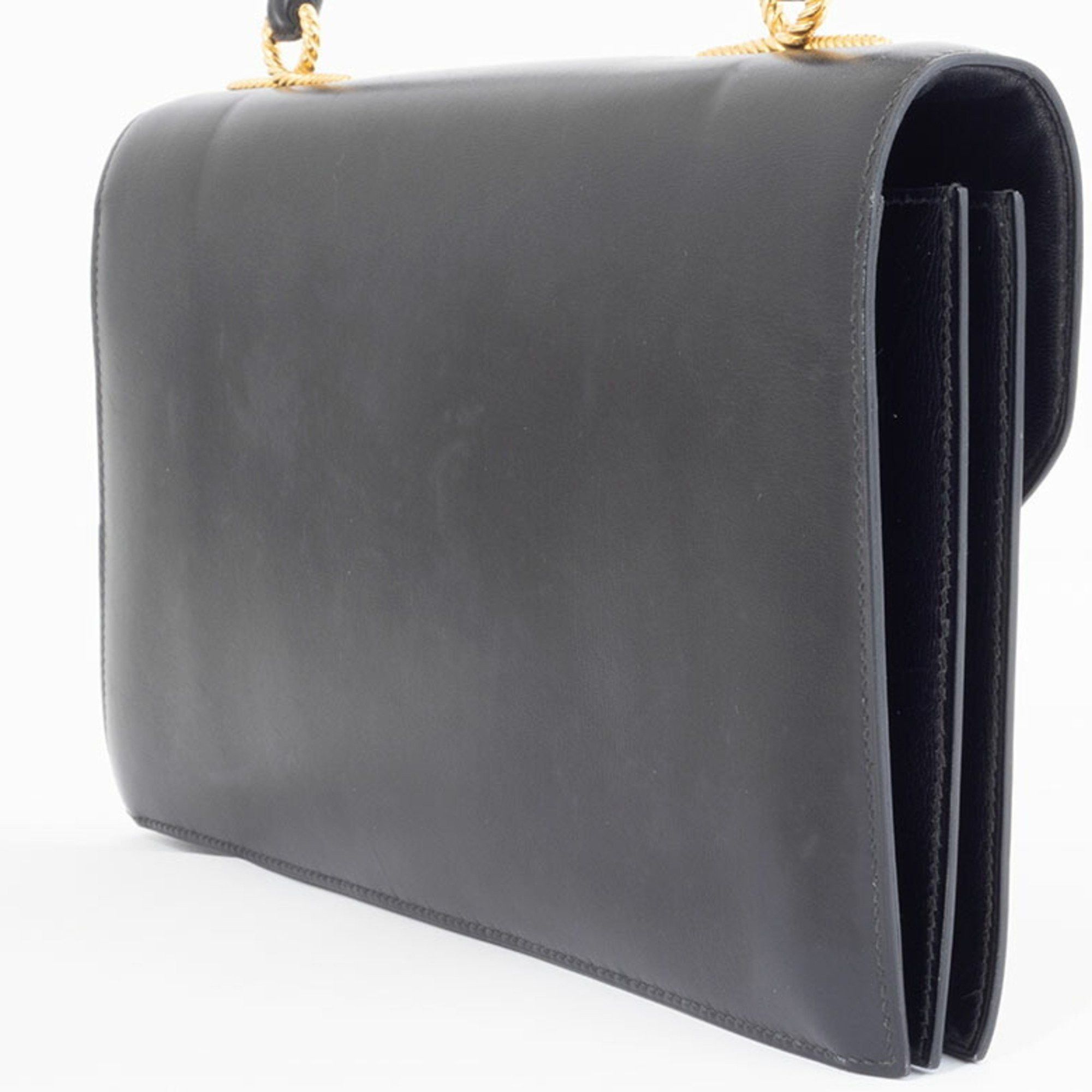 Hermes Hermes Cordrière Handbag Box Calf Black Women's A5 Storage HERMES Size ONE SIZE - 2 Thumbnail
