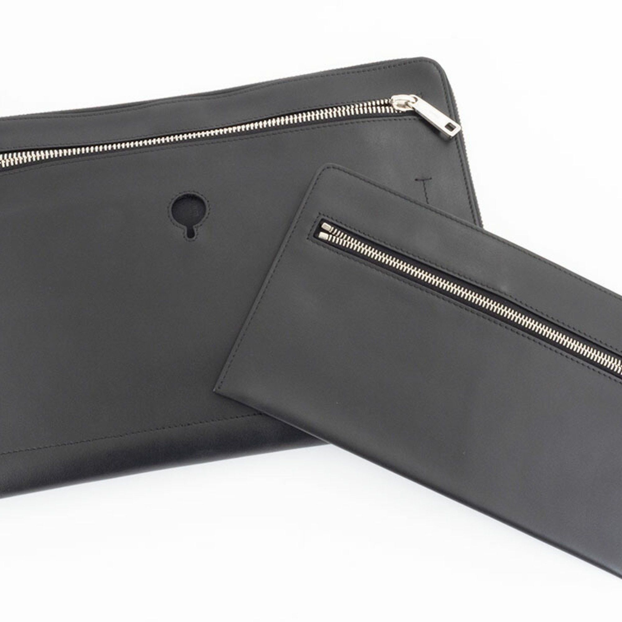 Fendi FENDI Monster Clutch Bag Second 7M0243 Calf Leather Black Men's Size ONE SIZE - 12 Thumbnail