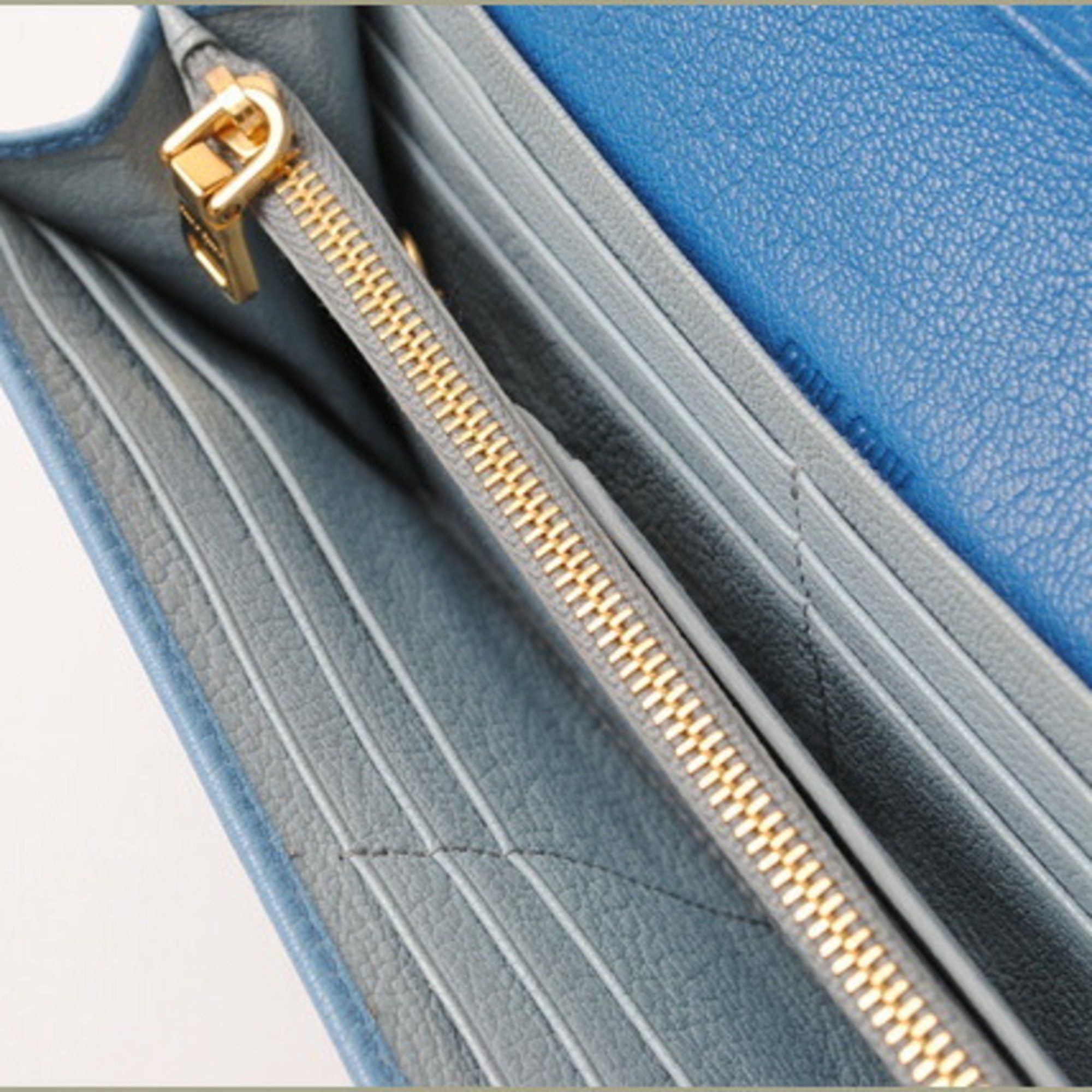 Miu Miu Miu Miu Miu Wallet miumiu pass 5MH109 MADRAS MAREA MARE Blue Light Unused Damaged Size ONE SIZE - 5 Thumbnail