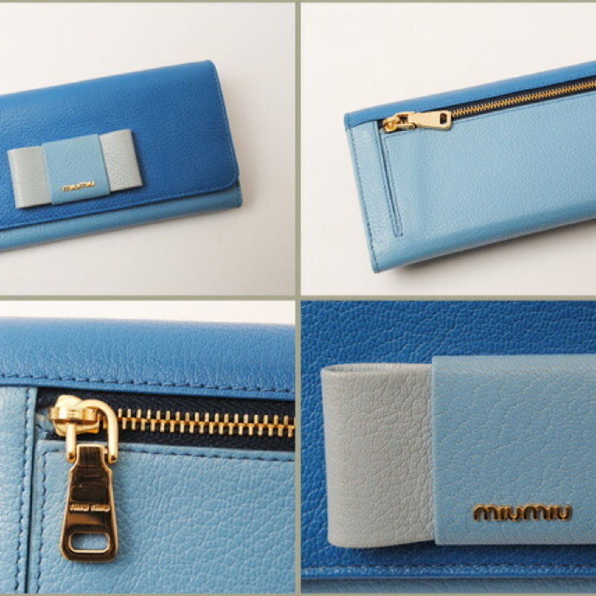 Miu Miu Miu Miu Miu Wallet miumiu pass 5MH109 MADRAS MAREA MARE Blue Light Unused Damaged Size ONE SIZE - 3 Thumbnail