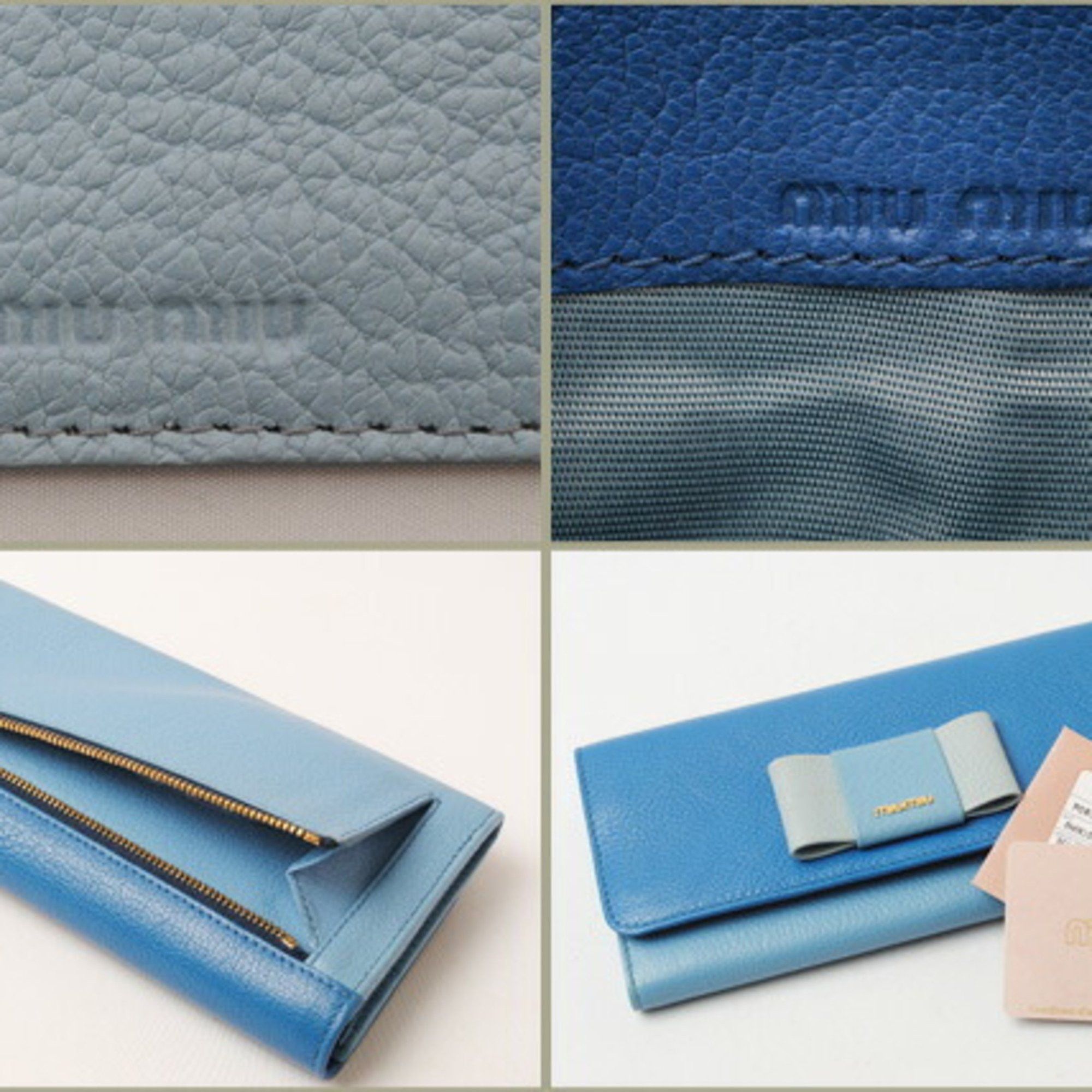 Miu Miu Miu Miu Miu Wallet miumiu pass 5MH109 MADRAS MAREA MARE Blue Light Unused Damaged Size ONE SIZE - 7 Thumbnail