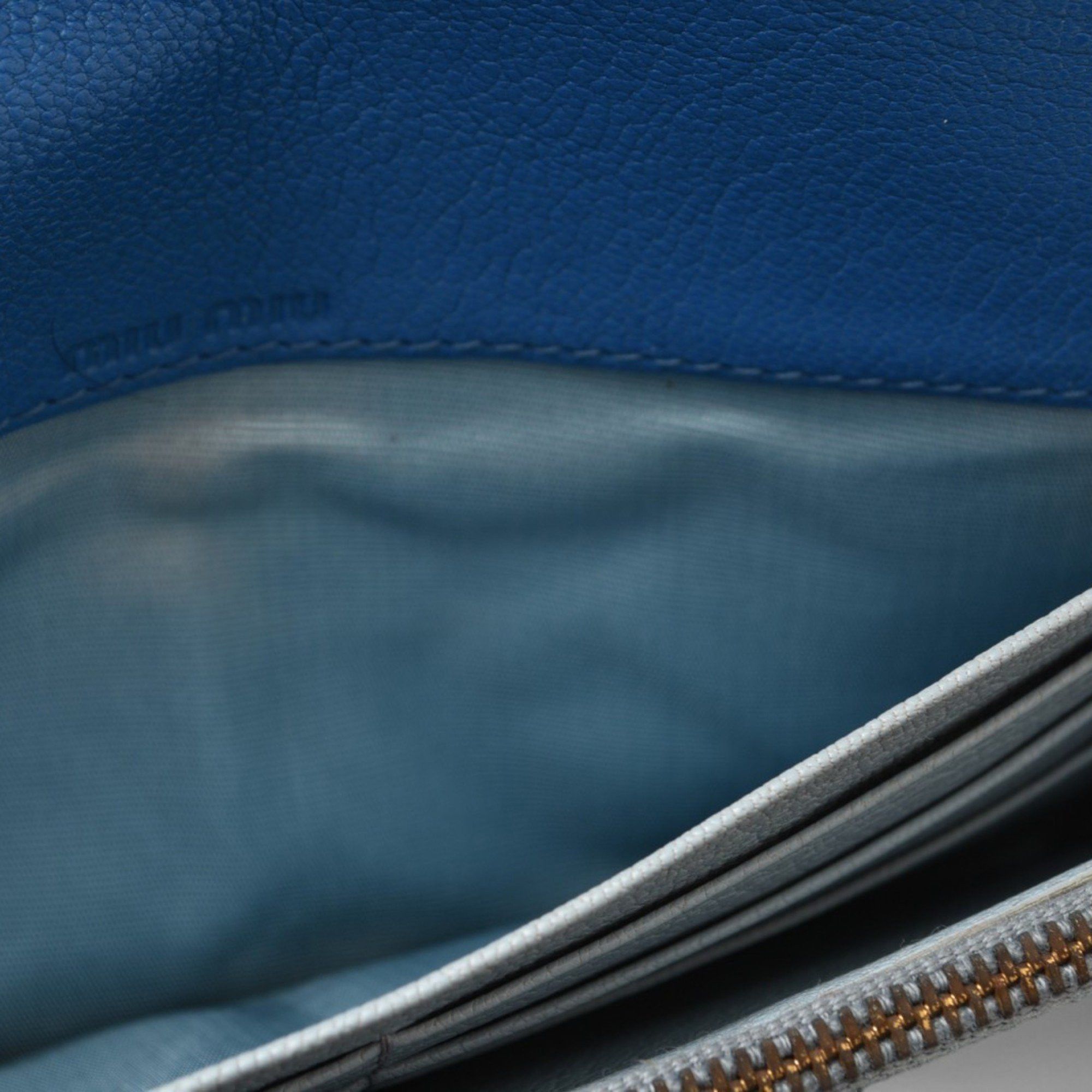 Miu Miu Miu Miu Miu Wallet miumiu pass 5MH109 MADRAS MAREA MARE Blue Light Unused Damaged Size ONE SIZE - 8 Thumbnail