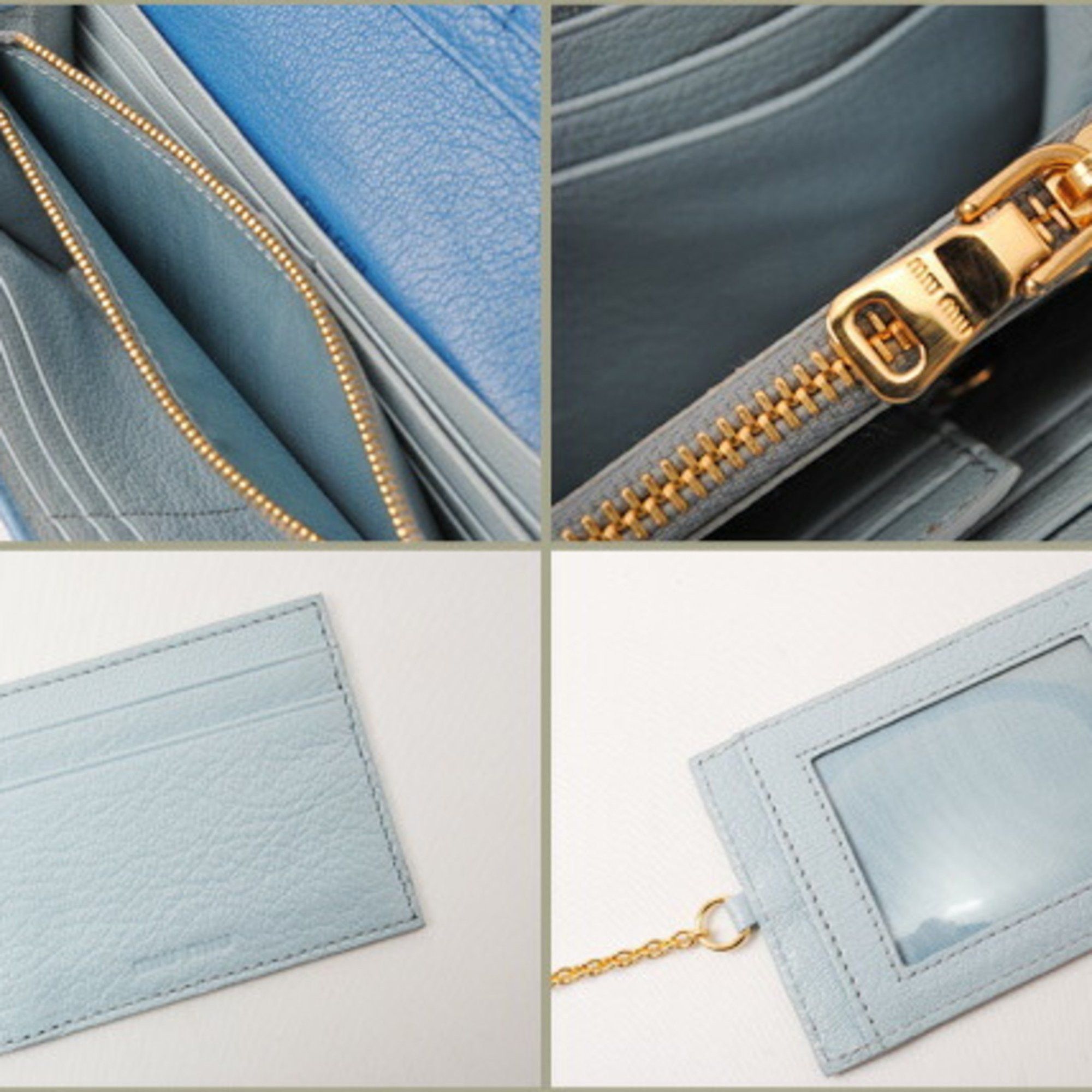 Miu Miu Miu Miu Miu Wallet miumiu pass 5MH109 MADRAS MAREA MARE Blue Light Unused Damaged Size ONE SIZE - 6 Thumbnail