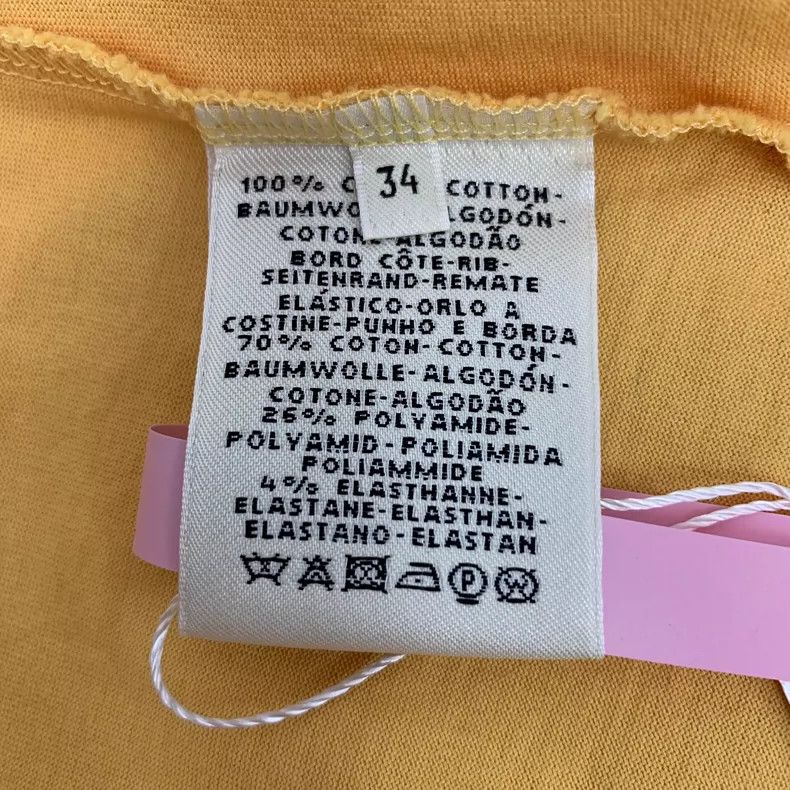 Hermes Hermes Yellow Logo Embroidered Cotton Tee Size US XXS / EU 40 - 6 Thumbnail