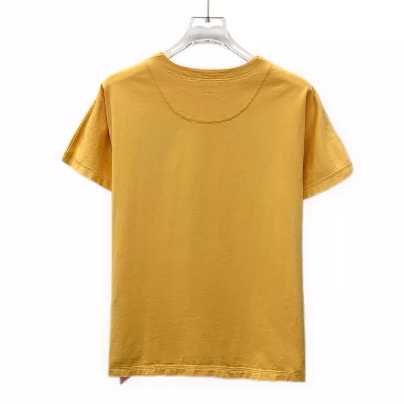 Hermes Hermes Yellow Logo Embroidered Cotton Tee Size US XXS / EU 40 - 2 Thumbnail