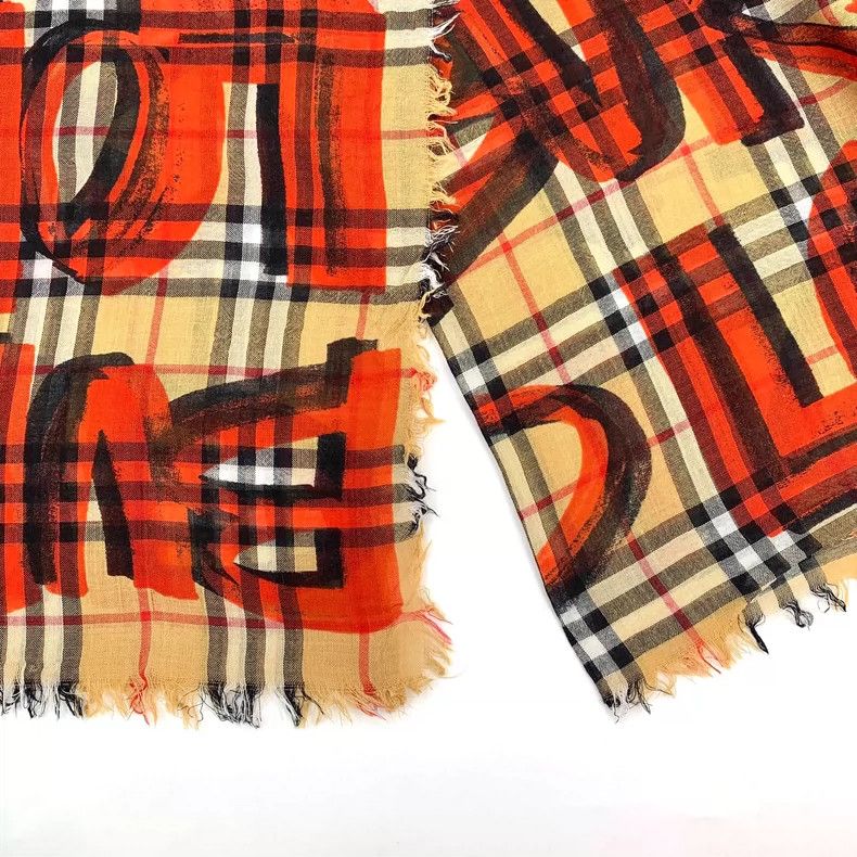 Burberry Burberry Brown Plaid Wool Fringed Scarf Size ONE SIZE - 5 Thumbnail