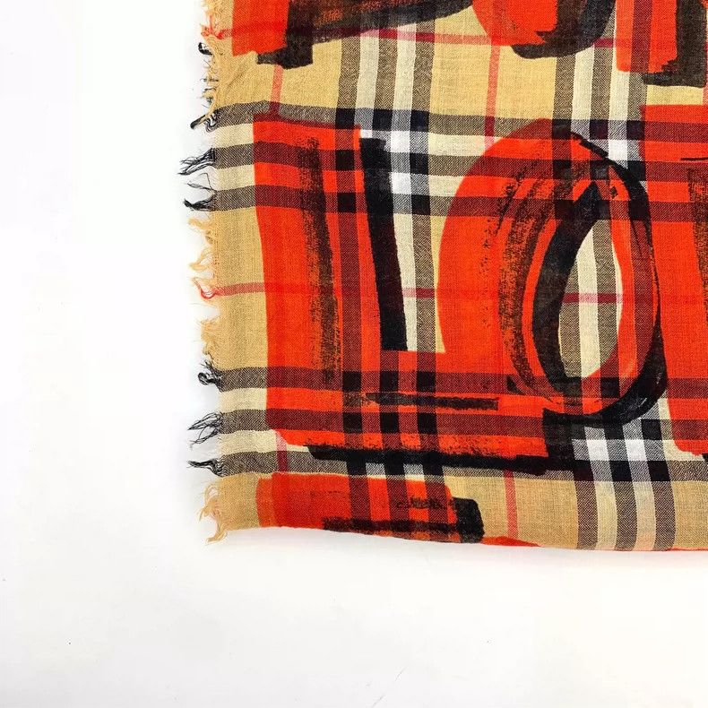 Burberry Burberry Brown Plaid Wool Fringed Scarf Size ONE SIZE - 4 Thumbnail