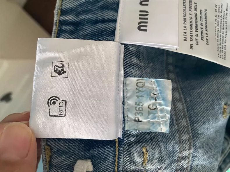 Prada Miu Miu Distressed Denim Shorts with Logo Size US 27 - 5 Thumbnail