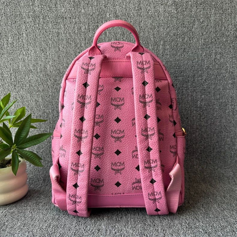 MCM MCM Stark Visetos Pink Leather Backpack Size ONE SIZE - 2 Thumbnail