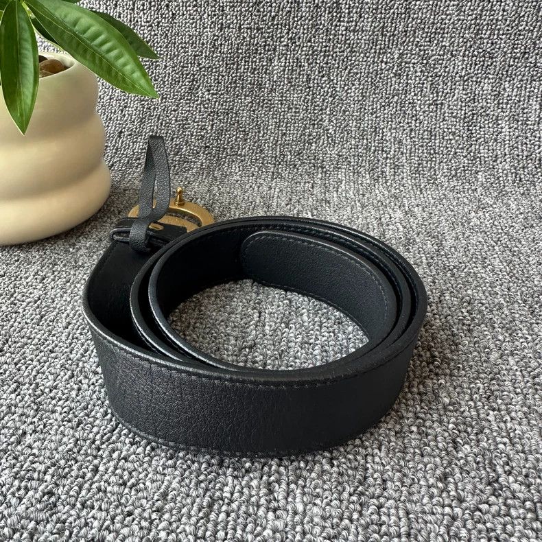 Gucci Gucci Black Smooth Leather Belt with GG Buckle Size ONE SIZE - 2 Thumbnail