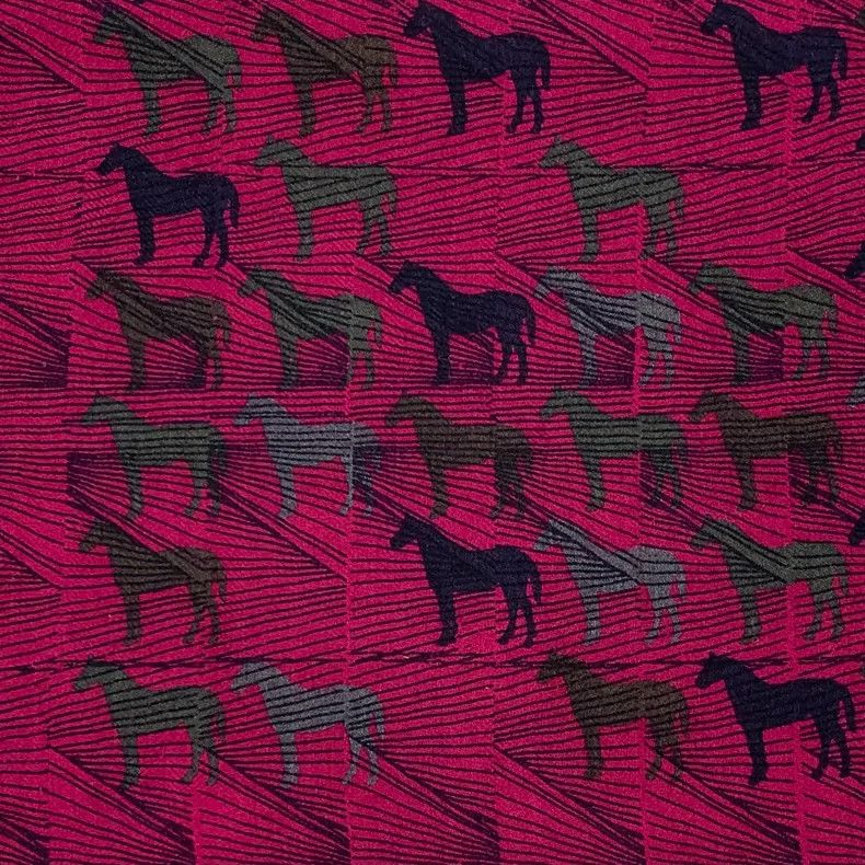 Hermes Hermes Pink Horse Print Cashmere Scarf Size ONE SIZE - 3 Thumbnail
