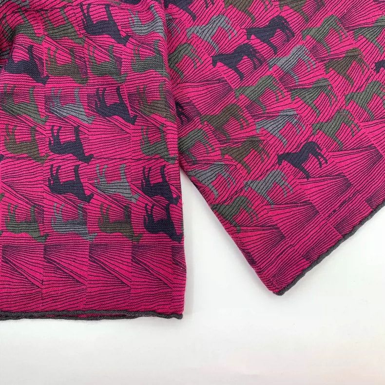 Hermes Hermes Pink Horse Print Cashmere Scarf Size ONE SIZE - 6 Thumbnail