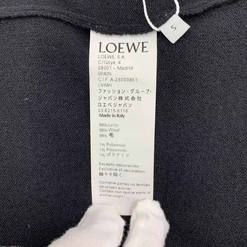 Loewe Loewe Black Logo Wool V-Neck Cardigan Size US S / EU 44-46 / 1 - 6 Thumbnail