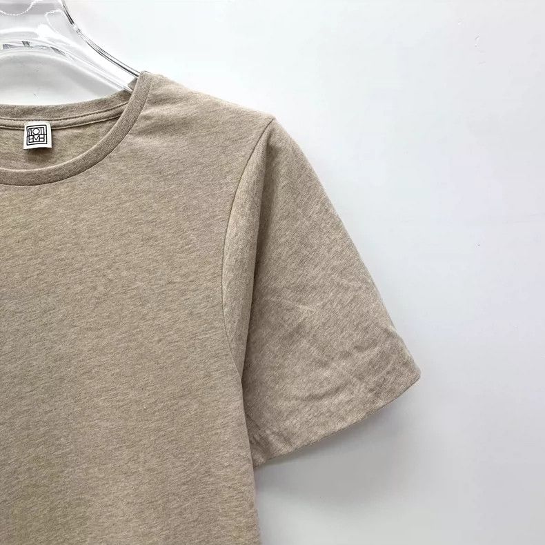 Toteme Toteme Caramel Logo Embroidered Cotton T-Shirt Size US M / EU 48-50 / 2 - 3 Thumbnail