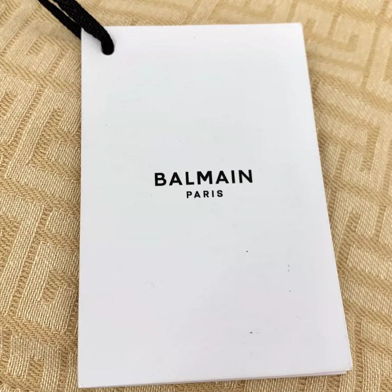 Balmain Balmain Beige Logo Printed Cotton Shorts Size US 40 / EU 56 - 8 Thumbnail
