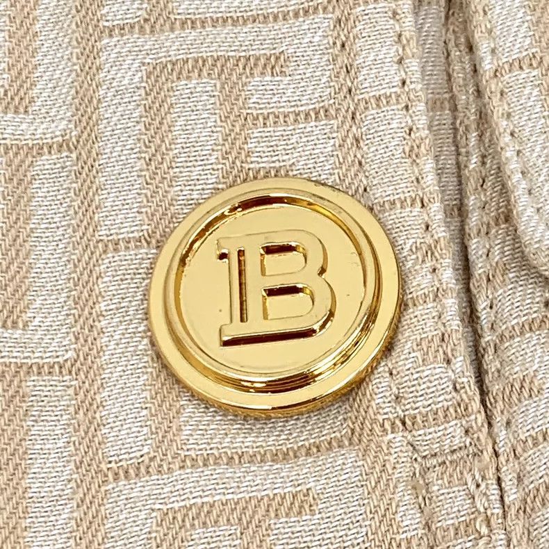 Balmain Balmain Beige Logo Printed Cotton Shorts Size US 40 / EU 56 - 5 Thumbnail
