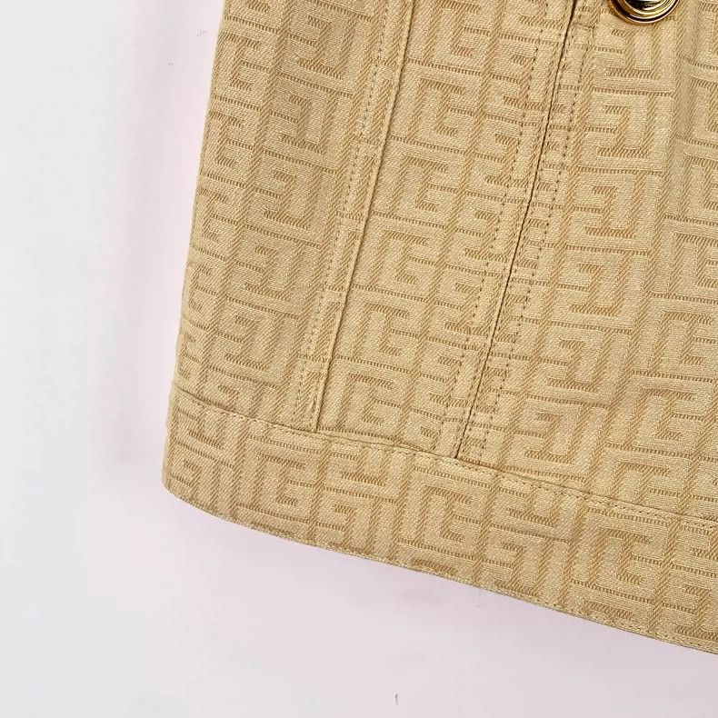 Balmain Balmain Beige Logo Printed Cotton Shorts Size US 40 / EU 56 - 4 Thumbnail