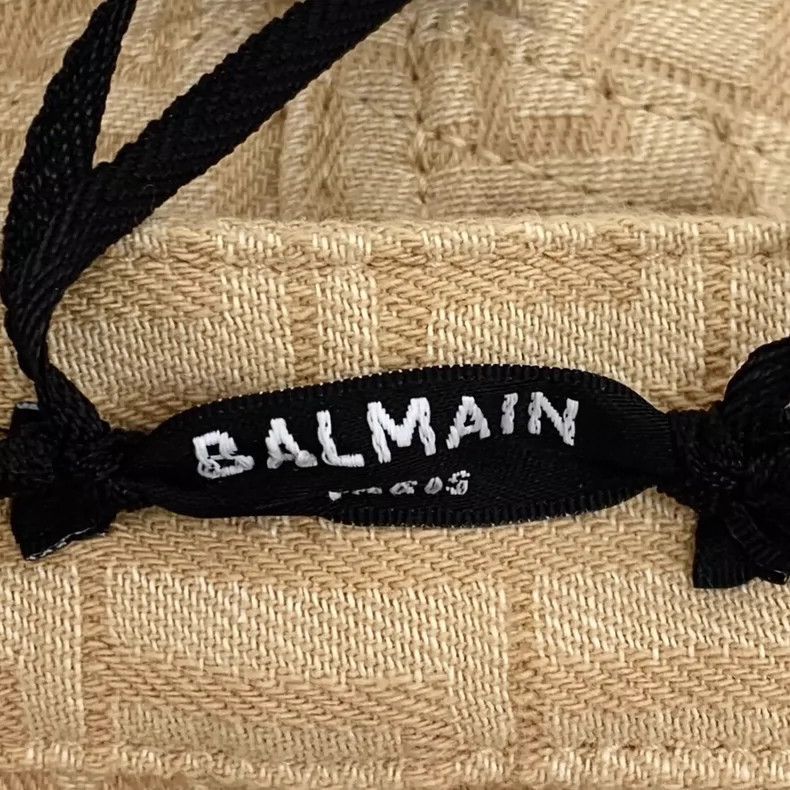 Balmain Balmain Beige Logo Printed Cotton Shorts Size US 40 / EU 56 - 6 Thumbnail
