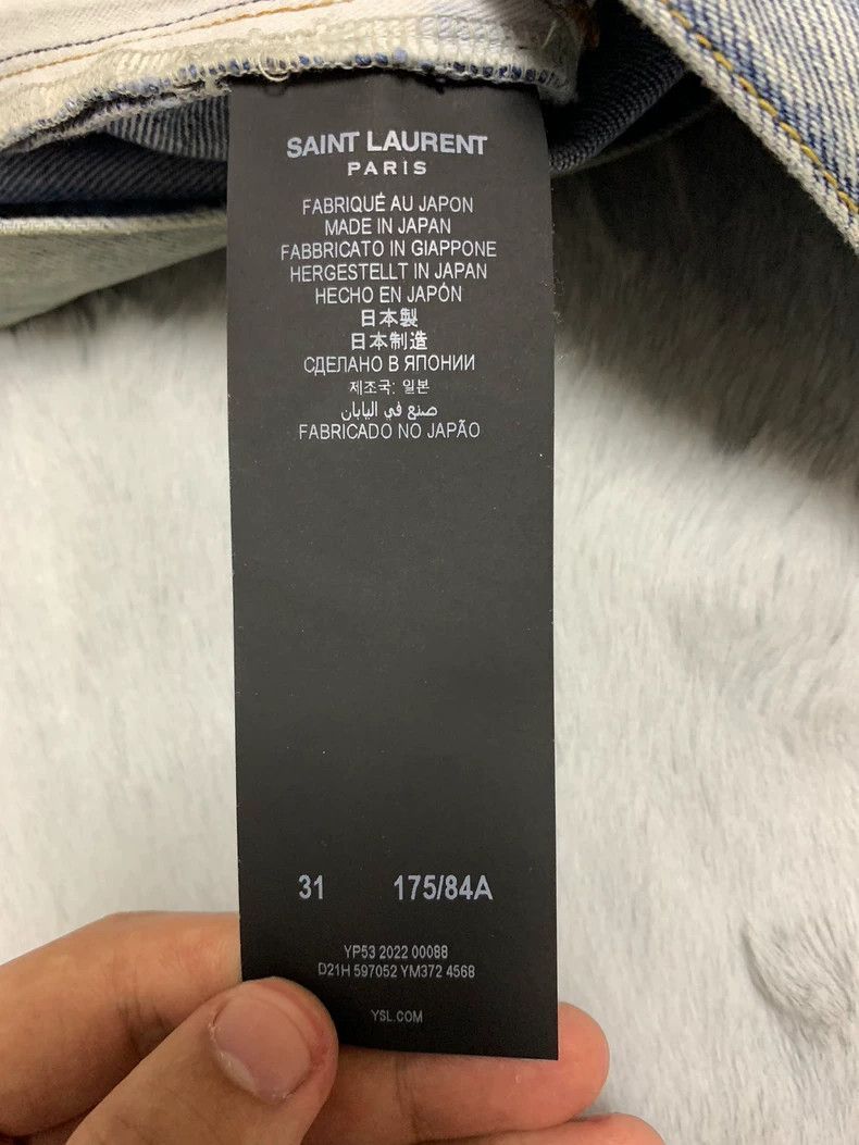 Saint Laurent Paris Saint Laurent Blue Distressed Denim Pants Size US 31 - 6 Thumbnail
