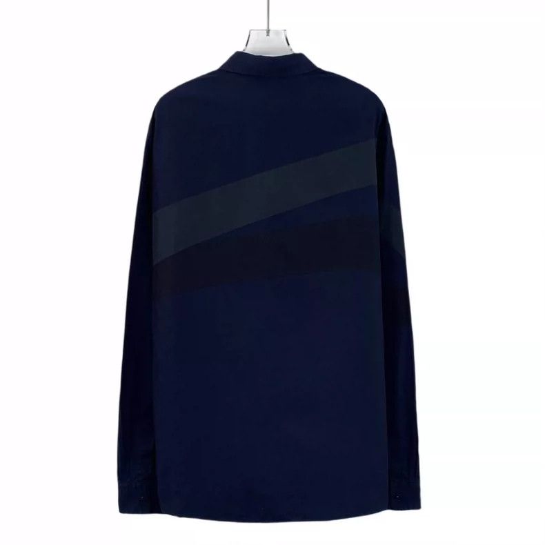 Hermes Hermes Dark Blue Cotton Long Sleeve Shirt Size US M / EU 48-50 / 2 - 2 Thumbnail
