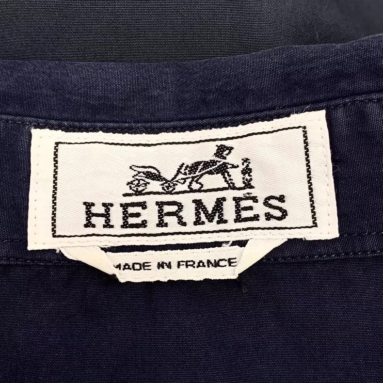 Hermes Hermes Dark Blue Cotton Long Sleeve Shirt Size US M / EU 48-50 / 2 - 5 Thumbnail