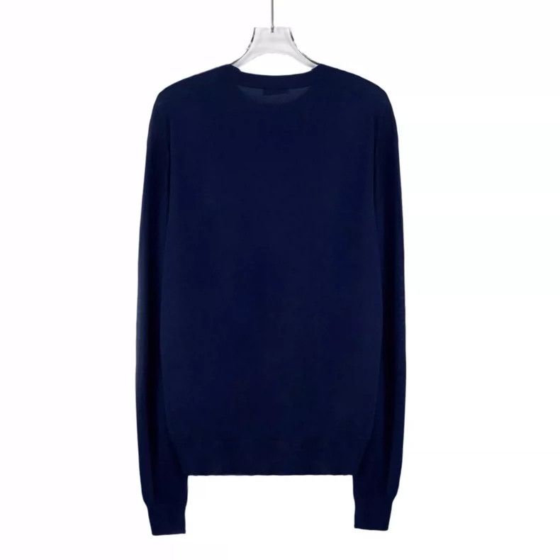Dior Blue Logo Printed Wool Long Sleeve Knit Sweater Size US M / EU 48-50 / 2 - 2 Thumbnail