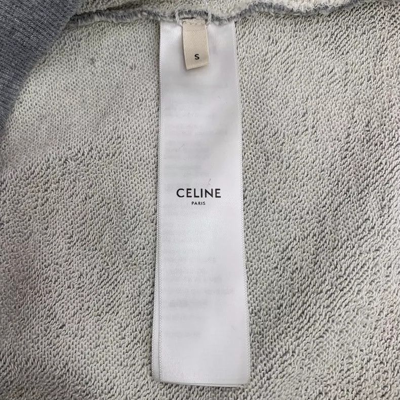 Celine Celine Gray Logo Print Hooded Sweatshirt Size US S / EU 44-46 / 1 - 6 Thumbnail