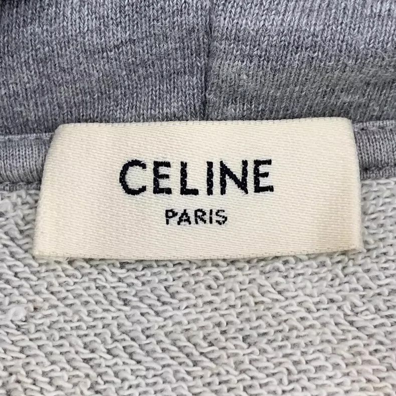 Celine Celine Gray Logo Print Hooded Sweatshirt Size US S / EU 44-46 / 1 - 5 Thumbnail
