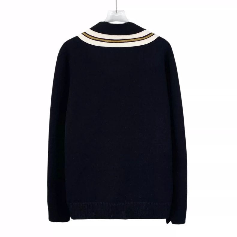 Gucci Gucci Black Striped Wool Cardigan with Bee Size US S / EU 44-46 / 1 - 2 Thumbnail