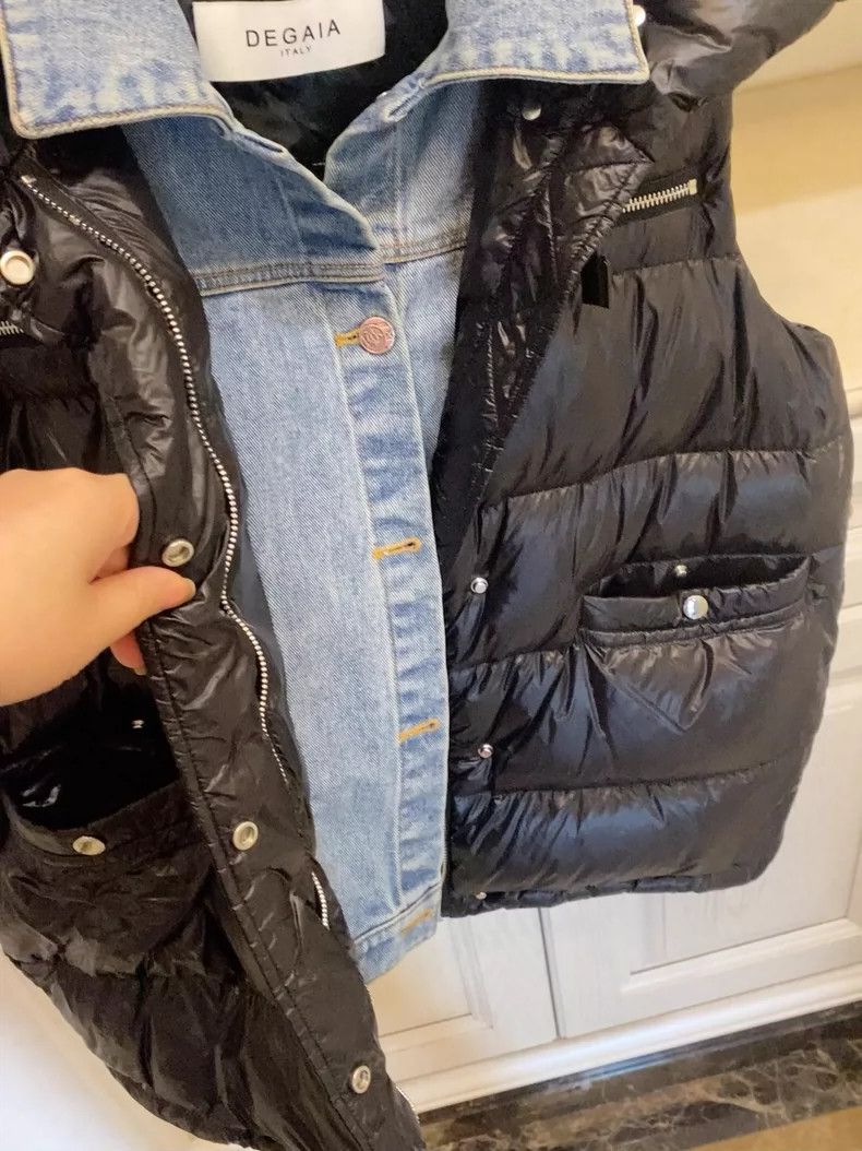 Moncler Italian Denim Patchwork Puffer Vest Size US L / EU 52-54 / 3 - 4 Thumbnail