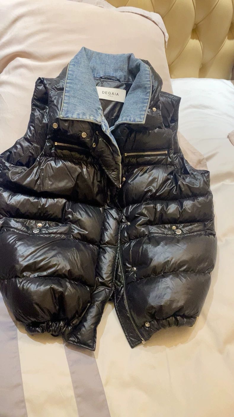 Moncler Italian Denim Patchwork Puffer Vest Size US L / EU 52-54 / 3 - 9 Thumbnail