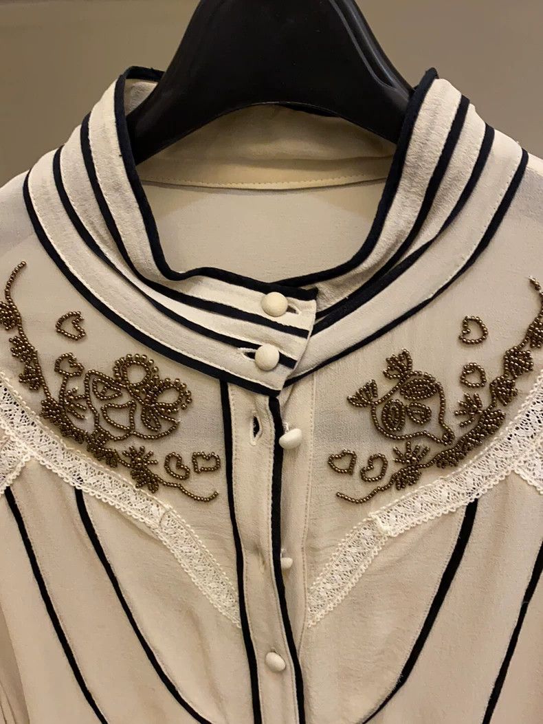 The Row Elegant Silk Shirt with Intricate Details Size US M / EU 48-50 / 2 - 3 Thumbnail