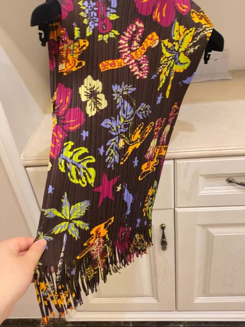 Issey Miyake Floral Pattern High Neck Sleeveless Top Size US M / EU 48-50 / 2 - 3 Thumbnail