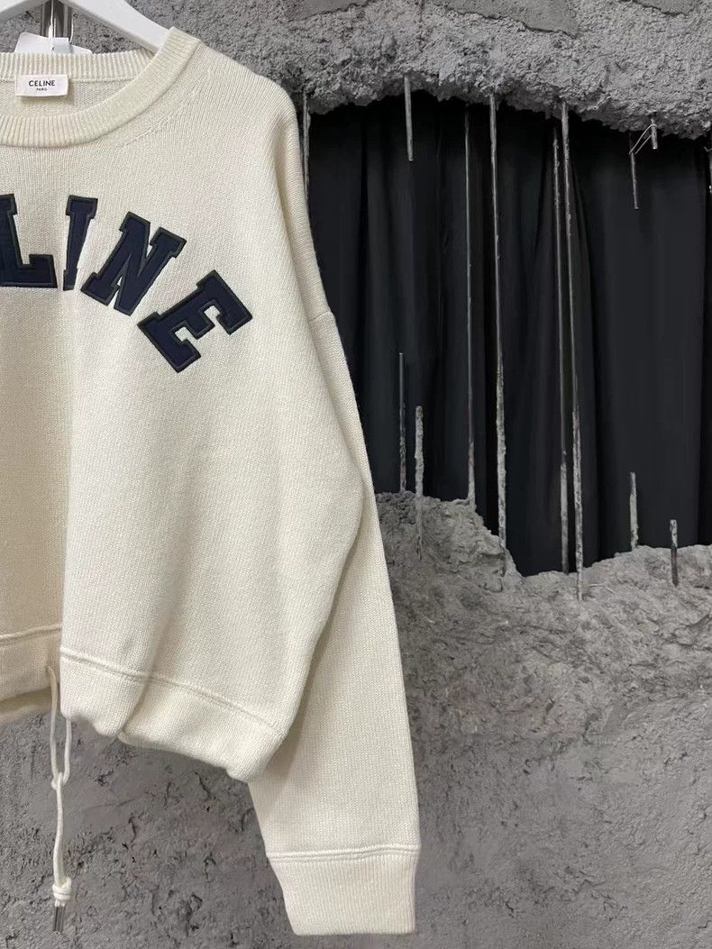Celine Celine Embroidered Logo Knit Sweater Size US S / EU 44-46 / 1 - 4 Thumbnail