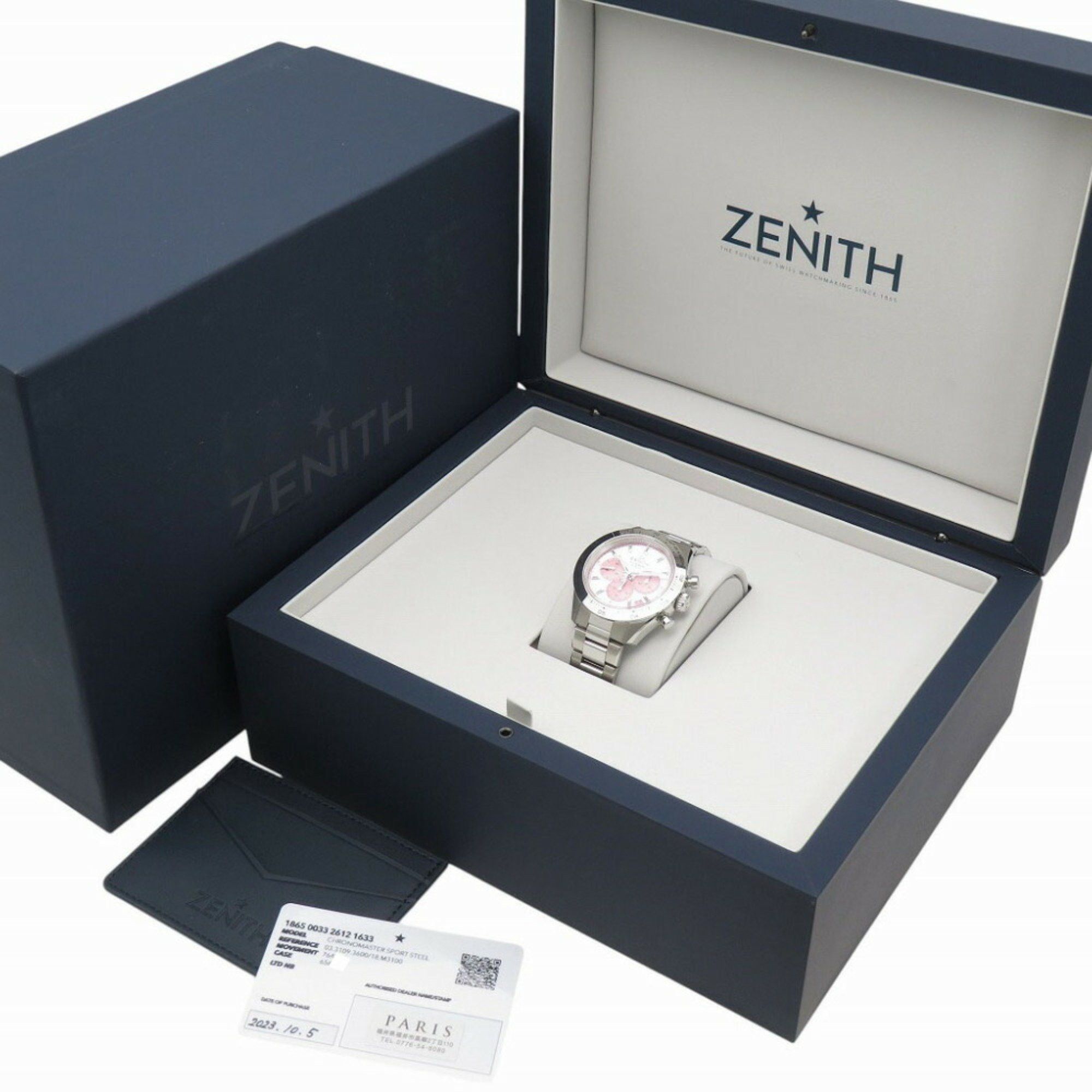 ZENITH Like new Zenith Automatic Chronomaster Sport Pink El Primero 03.3109.3600/18.M3100 Watch Stainless Steel 1523ZENITH Men's Size ONE SIZE - 3 Thumbnail
