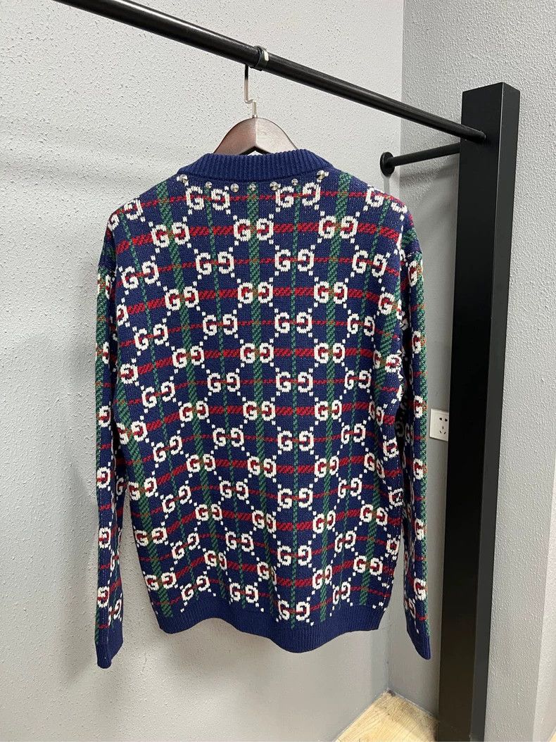 Gucci Gucci Wool Cardigan with Christmas Pattern Size US M / EU 48-50 / 2 - 2 Thumbnail