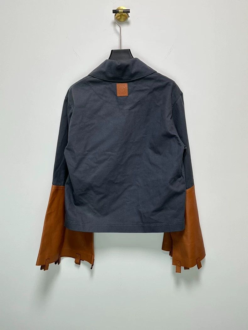 Loewe Loewe Short Jacket with Logo and Leather Sleeves Size US M / EU 48-50 / 2 - 2 Thumbnail