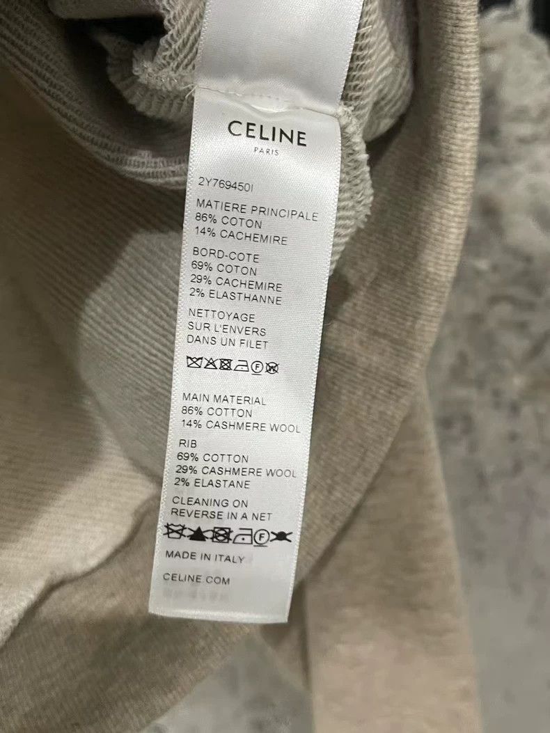 Celine Celine Oatmeal Hooded Sweatshirt Size L Size US L / EU 52-54 / 3 - 8 Thumbnail