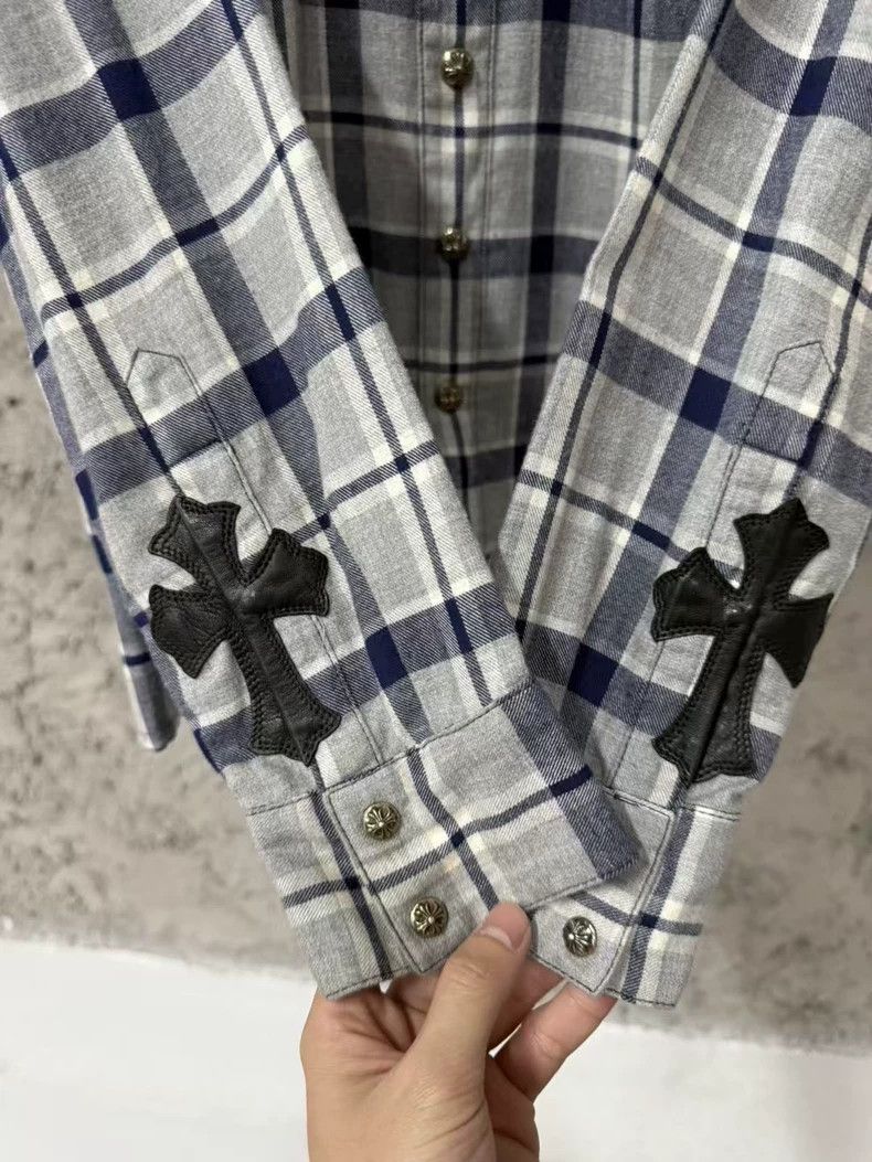 Chrome Hearts Chrome Hearts Blue Gray Plaid Shirt Size US S / EU 44-46 / 1 - 5 Thumbnail