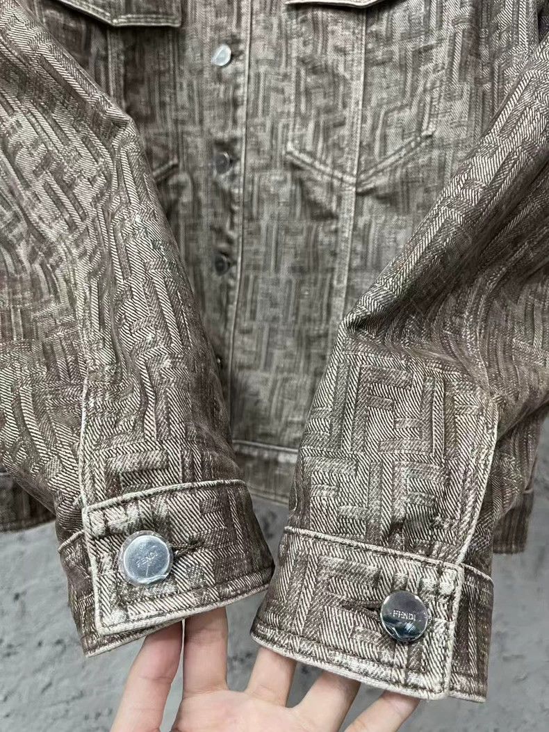 Fendi Fendi Logo Denim Jacket Outerwear Size US XXL / EU 58 / 5 - 5 Thumbnail