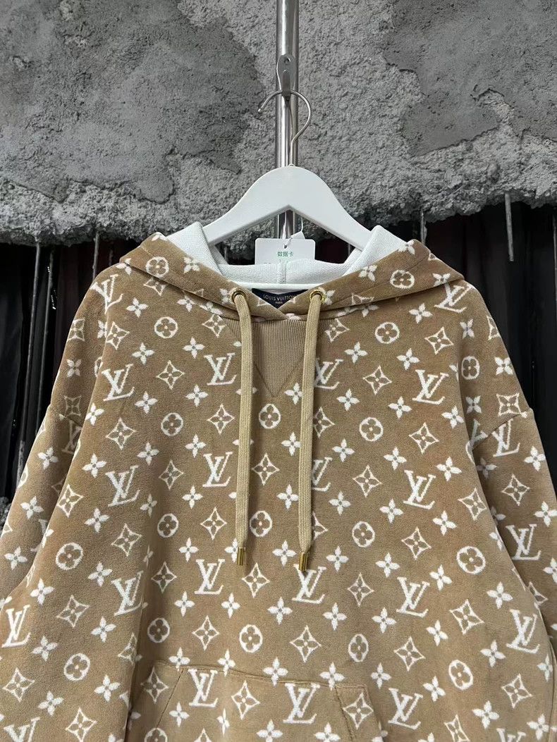Louis Vuitton Louis Vuitton Brown Velvet Printed Hoodie Size US S / EU 44-46 / 1 - 3 Thumbnail