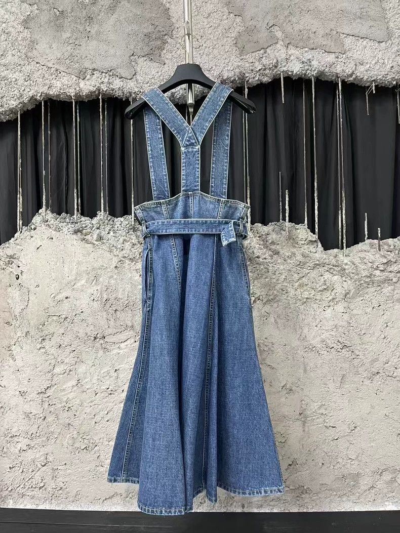 Dior Dior Denim Overall Skirt with Belt Size US 38 / EU 54 - 2 Thumbnail