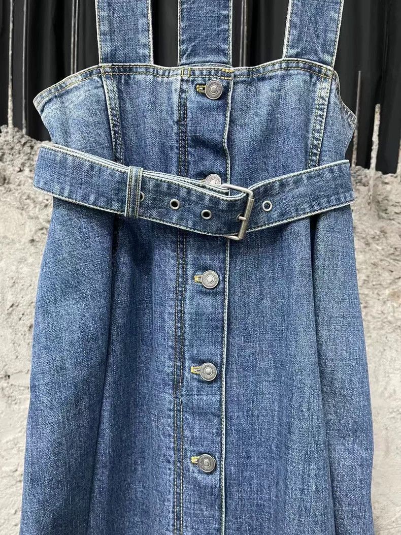 Dior Dior Denim Overall Skirt with Belt Size US 38 / EU 54 - 5 Thumbnail