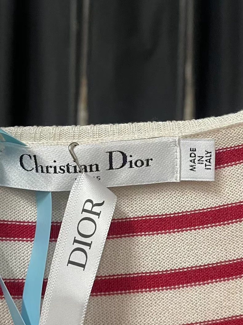 Dior Dior Red and White Striped Knit Sweater Size US XS / EU 42 / 0 - 7 Thumbnail