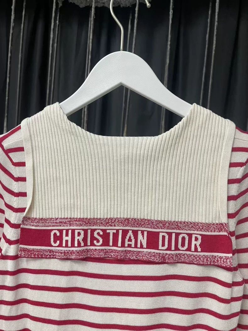 Dior Dior Red and White Striped Knit Sweater Size US XS / EU 42 / 0 - 5 Thumbnail
