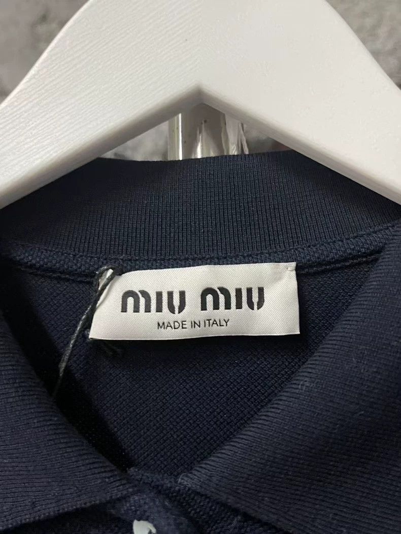 Prada Miu Miu New Navy Blue Short Sleeve Polo Dress Size US M / EU 48-50 / 2 - 6 Thumbnail