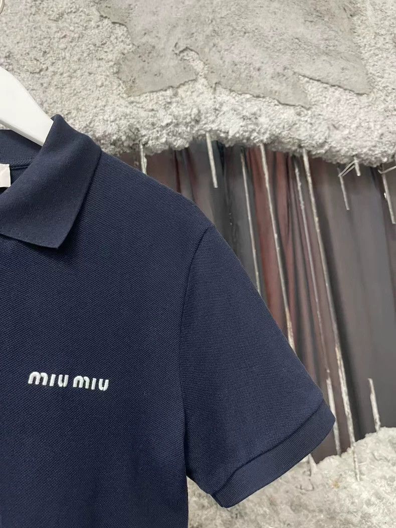 Prada Miu Miu New Navy Blue Short Sleeve Polo Dress Size US M / EU 48-50 / 2 - 5 Thumbnail