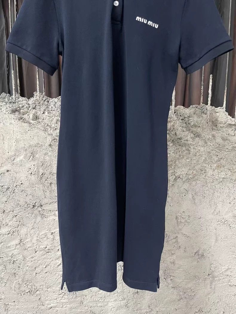 Prada Miu Miu New Navy Blue Short Sleeve Polo Dress Size US M / EU 48-50 / 2 - 4 Thumbnail