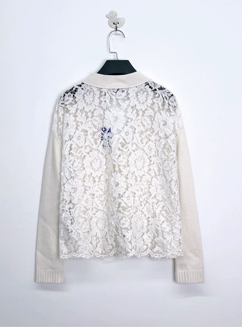 Valentino Valentino White Lace Wool Knit Cardigan Size US S / EU 44-46 / 1 - 2 Thumbnail